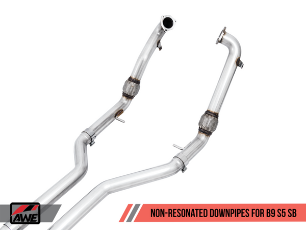 AWE Tuning Audi B9 S5 Sportback Touring Edition Exhaust - Non-Resonated (Black 102mm Tips)