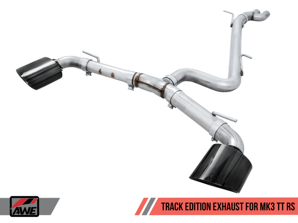 AWE Tuning 18-19 Audi TT RS 8S/RK3 2.5L Turbo Track Edition Exhaust - Diamond Black RS-Style Tips