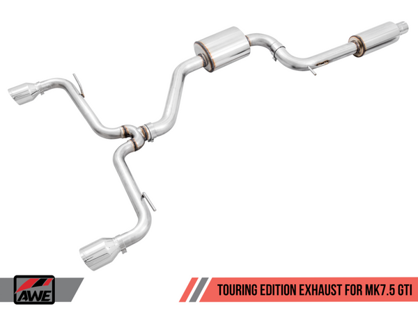 AWE Tuning Volkswagen GTI MK7.5 2.0T Touring Edition Exhaust w/Chrome Silver Tips 102mm