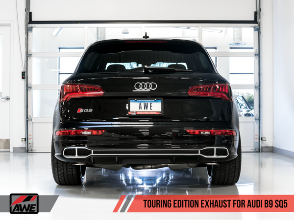 AWE Tuning Audi B9 SQ5 Resonated Touring Edition Cat-Back Exhaust - No Tips (Turn Downs)