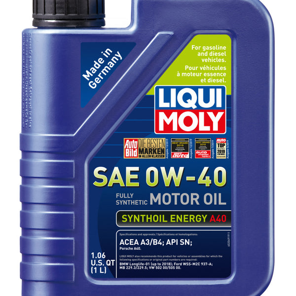LIQUI MOLY 1L Synthoil Energy A40 Motor Oil SAE 0W40
