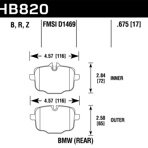 Hawk 12-17 BMW M6 / 14-17 BMW M6 Gran Coupe / 13-16 BMW M5 Performance Ceramic Rear Brake Pads