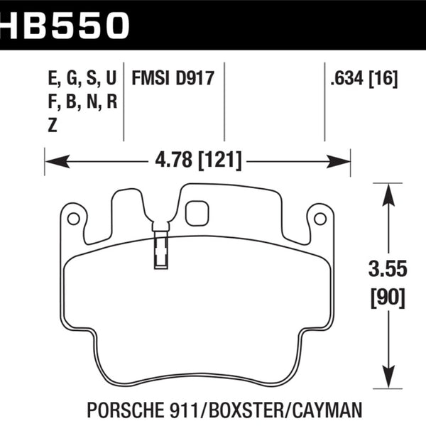 Hawk Porsche 911 / Cayman / Boxster Front /Rear DTC-70 Race Brake Pads