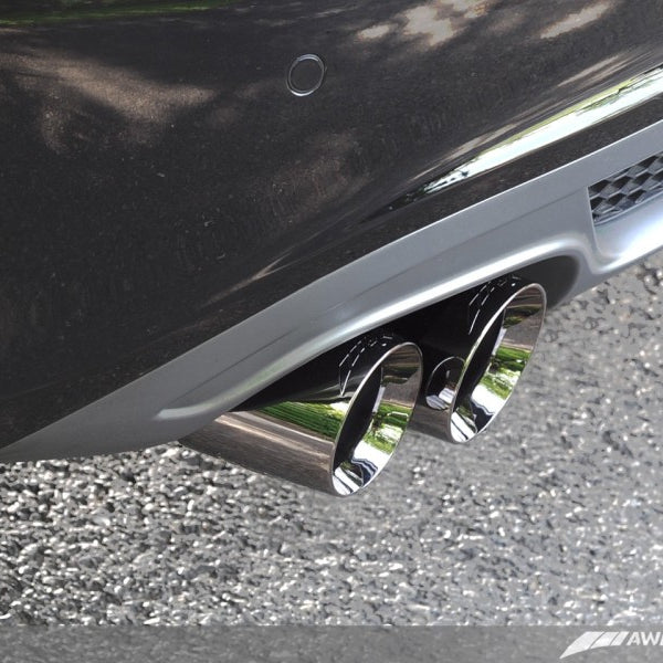 AWE Tuning Audi B8 A4 Touring Edition Exhaust - Single Side Diamond Black Tips