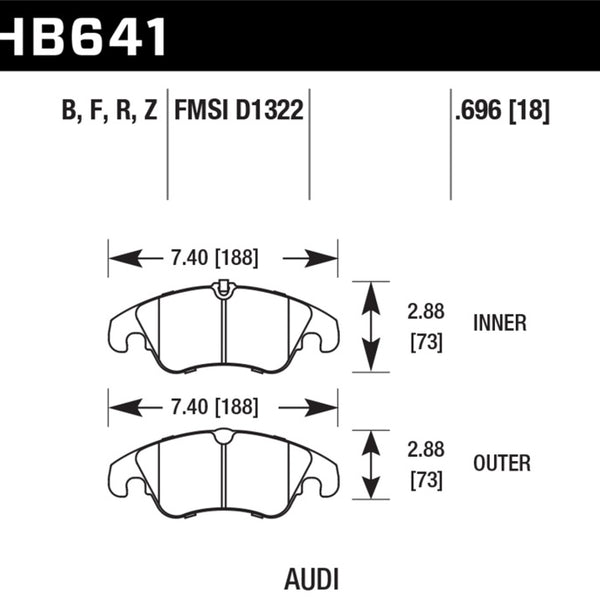 Hawk Performance 09-11 Audi A4/Quattro / 08-11 Quattro / 09-11 Q5 Front Ceramic Street Brake Pads