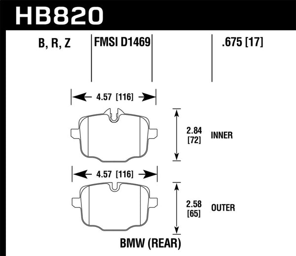 Hawk 12-17 BMW M6 / 14-17 BMW M6 Gran Coupe / 13-16 BMW M5 Performance Ceramic Rear Brake Pads