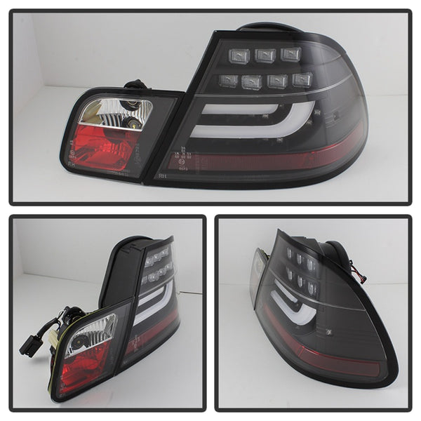 Spyder 04-06 BMW E46 2Dr (Coupe ONLY No Conv.) Lgtbar Styl LED Tail Lghts Blk ALT-YD-BE4604-LBLED-BK