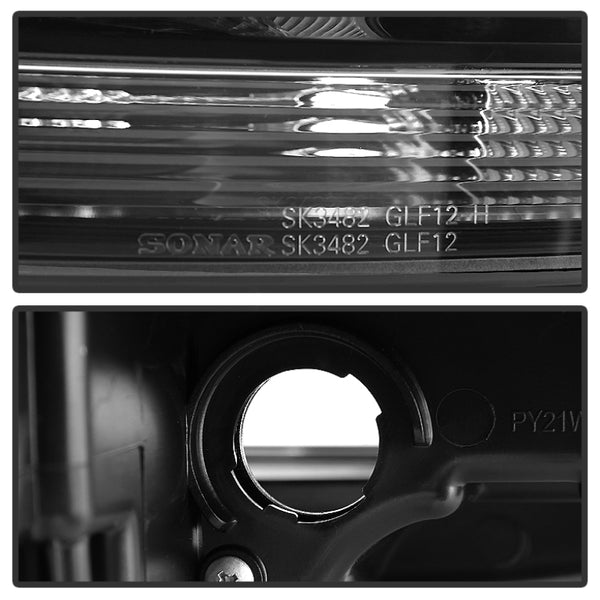 Spyder Volkswagen Golf VII 14-16 Projector Headlights DRL LED Blk Stripe Blk PRO-YD-VG15-BLK-DRL-BK