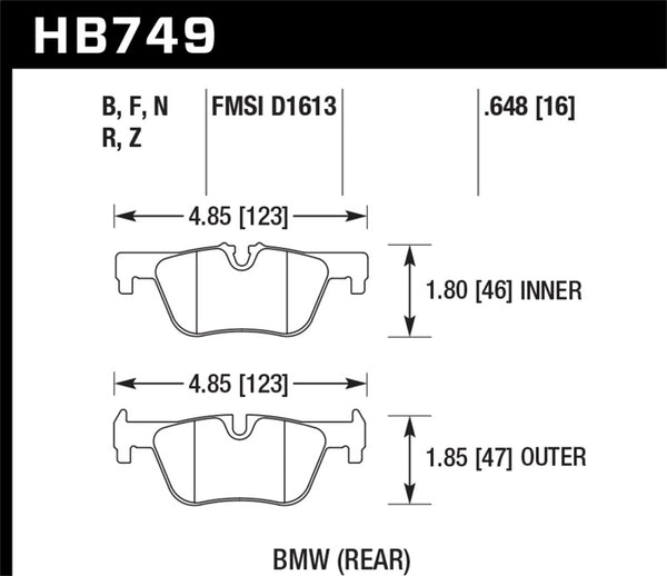 Hawk 13-14 BMW 328i/328i xDrive / 2014 428i/428i xDrive HPS 5.0 Rear Brake Pads