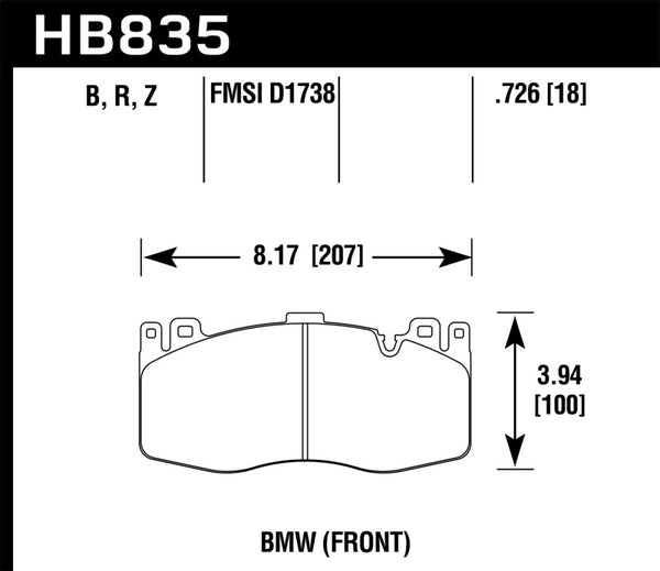 Hawk 13-16 BMW 5 Series HPS 5.0 Front Brake Pads